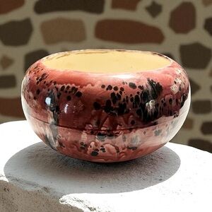 VTG Ceramic Splatter Bowl by Atlantic Mold - Glossy Centerpiece Planter "Page"